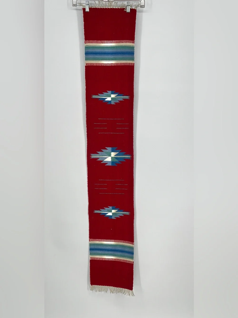 Vintage Ortega's Chimayo Handwoven Wool Southwest Table Runner 58”